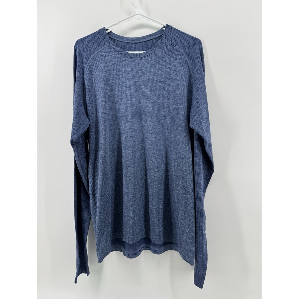 Lululemon Blue Metal Vent Tech Long Sleeve Athletic Performance Tee Shirt Large